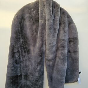 Lane Bryant Plush Faux Fur Scarf - Gray